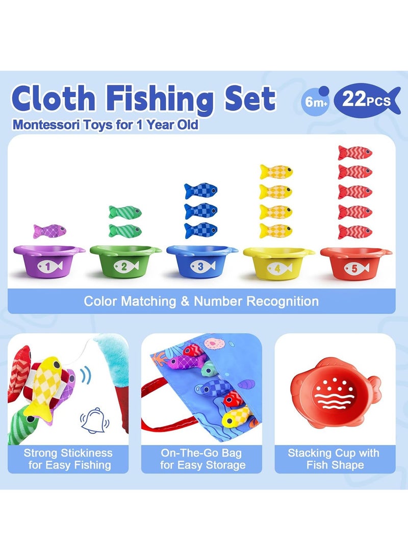 unikbebe - Fishing Game Baby Toy from 2 Years, Montessori Toy for Toddlers 2+, Educational Fishing Game for Motor Skills, Number Counting & Color Sorting Toys, Stacking Cups & Shape Learning Toys, Safe Washable Materials for Early Brain Development, Pre-school Educational Toy for Kids, Baby Gyms & Playmats with Storage Bags - Image 1