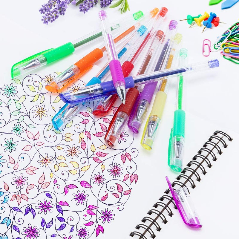 TANMIT Gel Pens, 33 Color Gel Pen Fine Point Colored Pen Set with 40% More Ink for Adult Coloring Books, Drawing, Doodling, Scrapbooks Journaling - Image 5