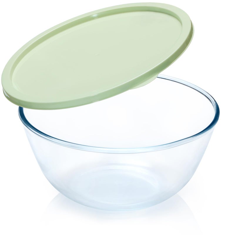 NUTRIUPS NUTRIUPS 47 Quart Large Glass Mixing Bowl with Lid Deep Big Glass Bowl Large Salad Bowl 