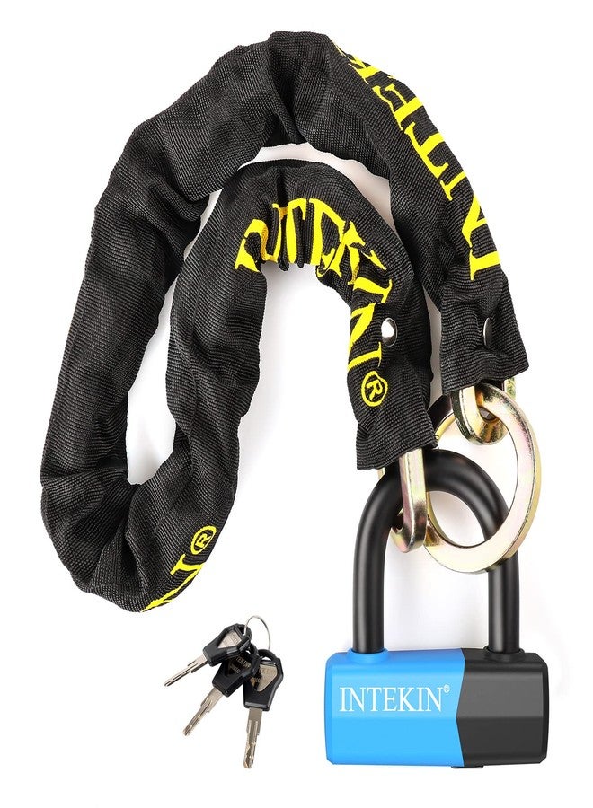 INTEKIN Motorcycle Chain Locks 3.1FT Bicycle Locks 10mm/0.42inch Thick Security Chain Lock Heavy Duty Bike Lock with 16mm/0.64inch Disc Lock for Gates, Fences and Outdoor Equipment - Image 1