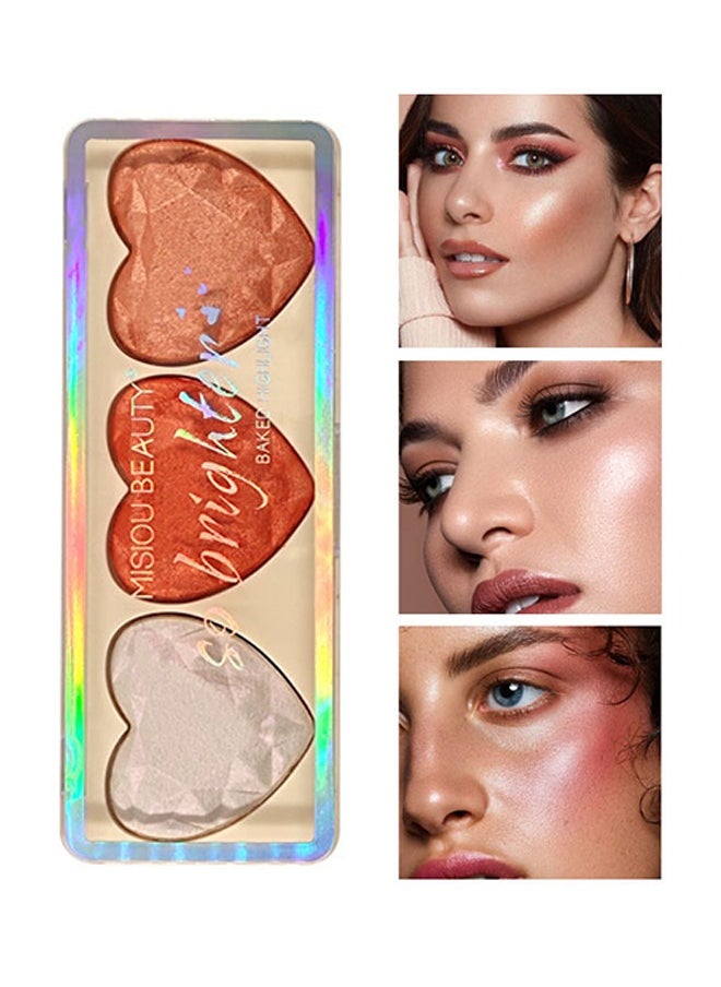 Misiou Beauty Baked Shimmer Highlight&Blusher-Highlighting ​Color Silky Powder Blusher Stick Natural Glow Silly Blusher Light and Soft Feeling The Apply On Your Face  - Image 1