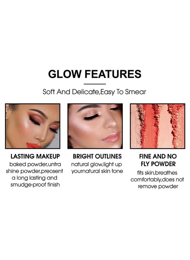 Misiou Beauty Baked Shimmer Highlight&Blusher-Highlighting ​Color Silky Powder Blusher Stick Natural Glow Silly Blusher Light and Soft Feeling The Apply On Your Face  - Image 5