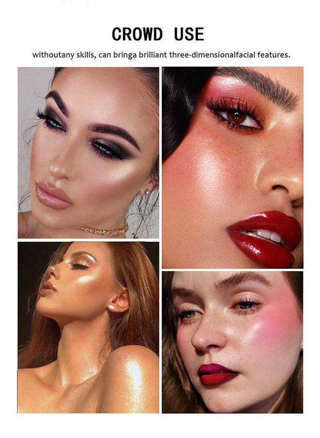 Misiou Beauty Baked Shimmer Highlight&Blusher-Highlighting ​Color Silky Powder Blusher Stick Natural Glow Silly Blusher Light and Soft Feeling The Apply On Your Face  - Image 4