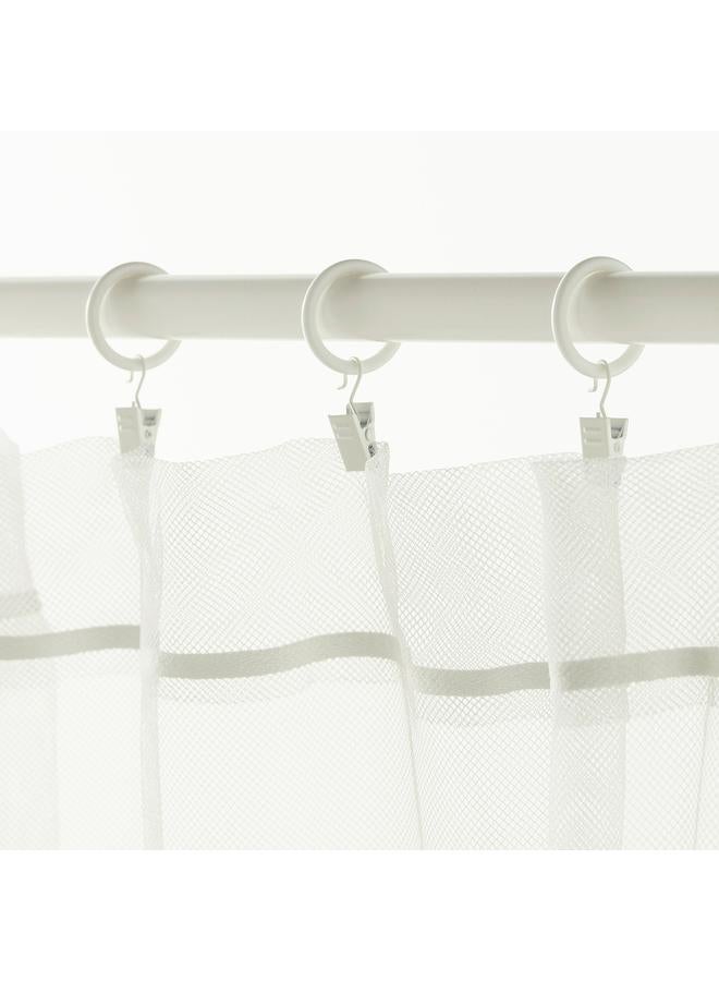 Curtain ring with clip and hook, white, 25 mm  - Image 3