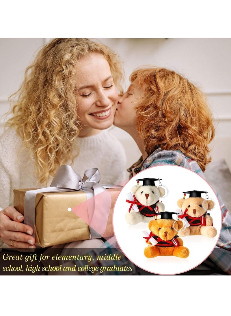 Teddy Bear Pendant, Mini Graduation Plush Bear Gift Stuffed Animal Black Cap Gift for Class Gradution Present, College, High School 9 Pcs  - Image 5