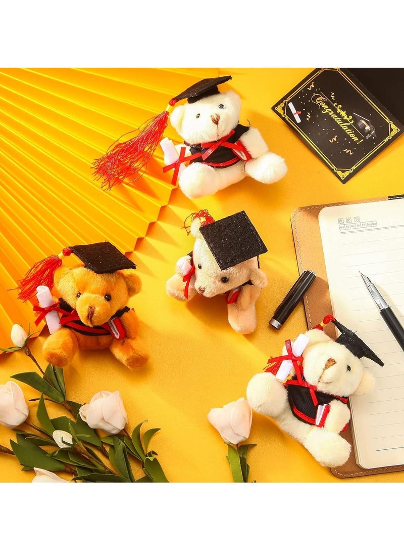 Teddy Bear Pendant, Mini Graduation Plush Bear Gift Stuffed Animal Black Cap Gift for Class Gradution Present, College, High School 9 Pcs  - Image 2