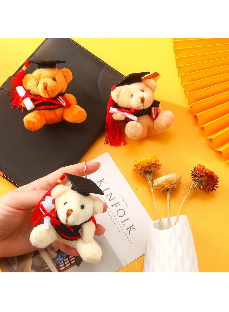 Teddy Bear Pendant, Mini Graduation Plush Bear Gift Stuffed Animal Black Cap Gift for Class Gradution Present, College, High School 9 Pcs  - Image 3