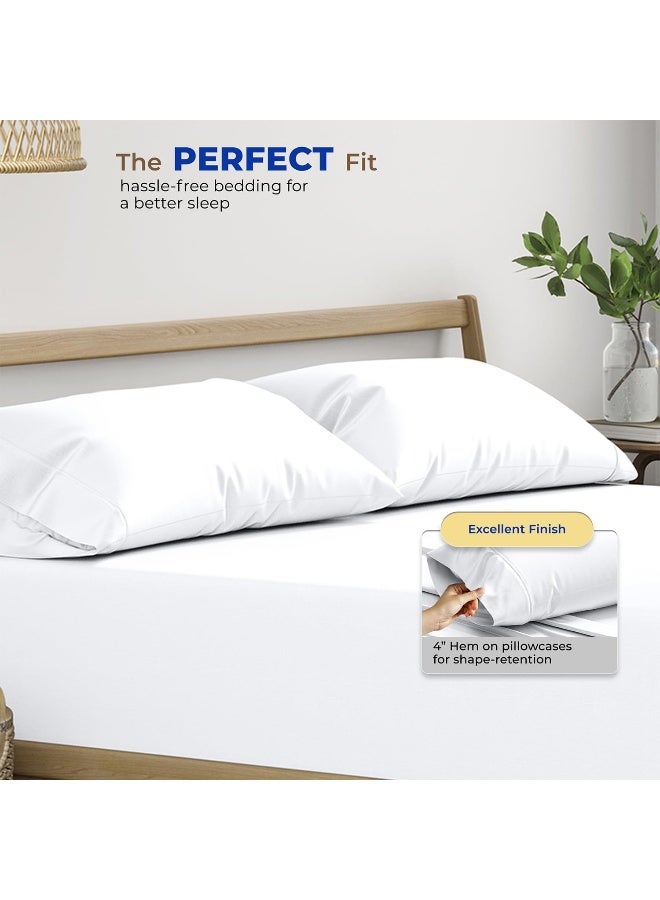 THREAD SPREAD 100% Egyptian Cotton Pillow Cases King - 600 Thread Count White King Pillow Cases Set of 2, Soft Cooling & Breathable Extra Long Staple Sateen Weave Cotton Pillowcases for King Pillows - Image 4