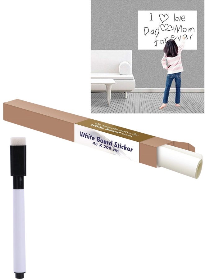 Extra Large Chalkboard Peel and Stick Paper – Dry Erase Whiteboard Film Roll 1.5 ft x 6.5 ft, Removable Stain-Proof Wall Sticker for Home, School, Office, Kitchen, Doors, Tables | Includes 1 Pen, PVC Self-Adhesive, Chalkboard Peel and Stick, Whiteboard Film, Dry Erase Wall Sticker, Removable Chalkboard Paper, PVC Wall Sticker, Chalkboard Wallpaper, Self-Adhesive Whiteboard Roll, Classroom Chalkboard, Office Whiteboard, Kids Learning Board - Image 1