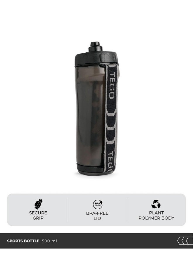 TEGO TEGO - Rush - Sugarcane Plastic - Running Bottle (500 ml) (Grey) For cycling, exercise, gym, portable,fitness,sipper For Men, Women & Kids  - Image 2