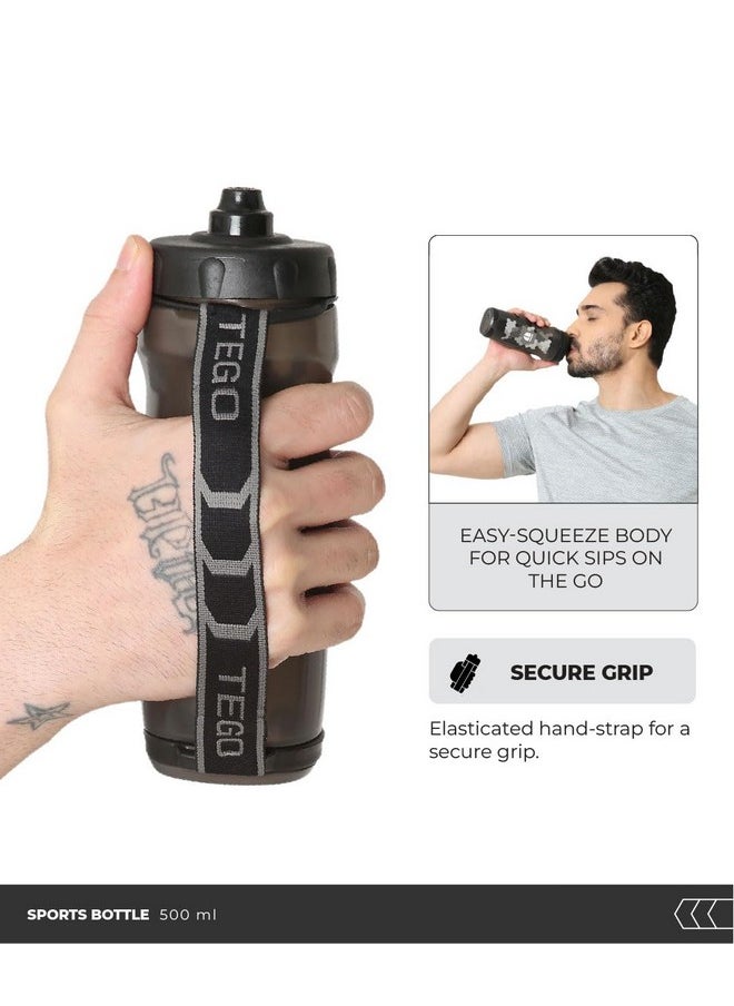 TEGO TEGO - Rush - Sugarcane Plastic - Running Bottle (500 ml) (Grey) For cycling, exercise, gym, portable,fitness,sipper For Men, Women & Kids  - Image 3