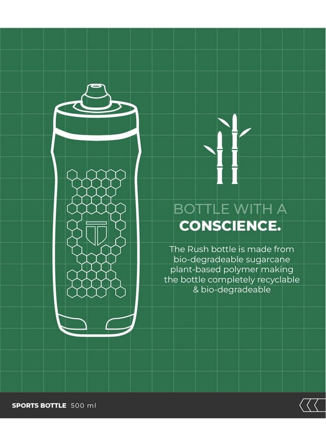 TEGO TEGO - Rush - Sugarcane Plastic - Running Bottle (500 ml) (Grey) For cycling, exercise, gym, portable,fitness,sipper For Men, Women & Kids  - Image 4