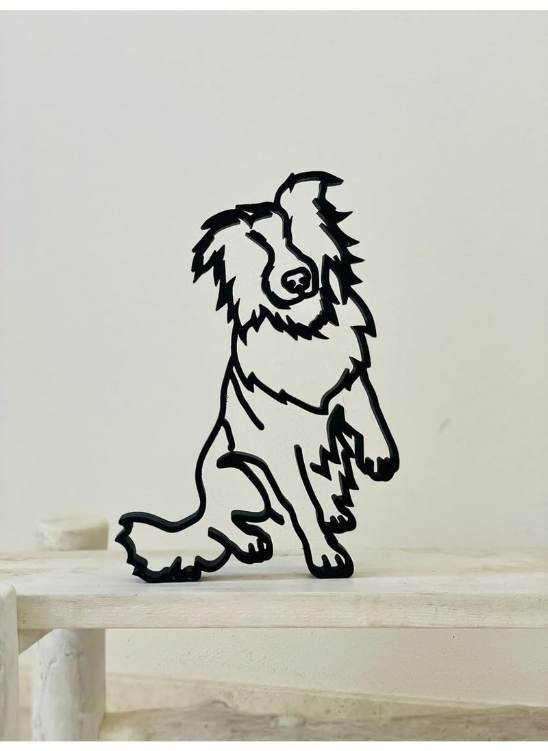 EROTNGO EROTNGO Australian Shepherd Dog Tabletop Figure Minimalist Art for Home Decor Pet Lover Gift and Shelf Display  - Image 1