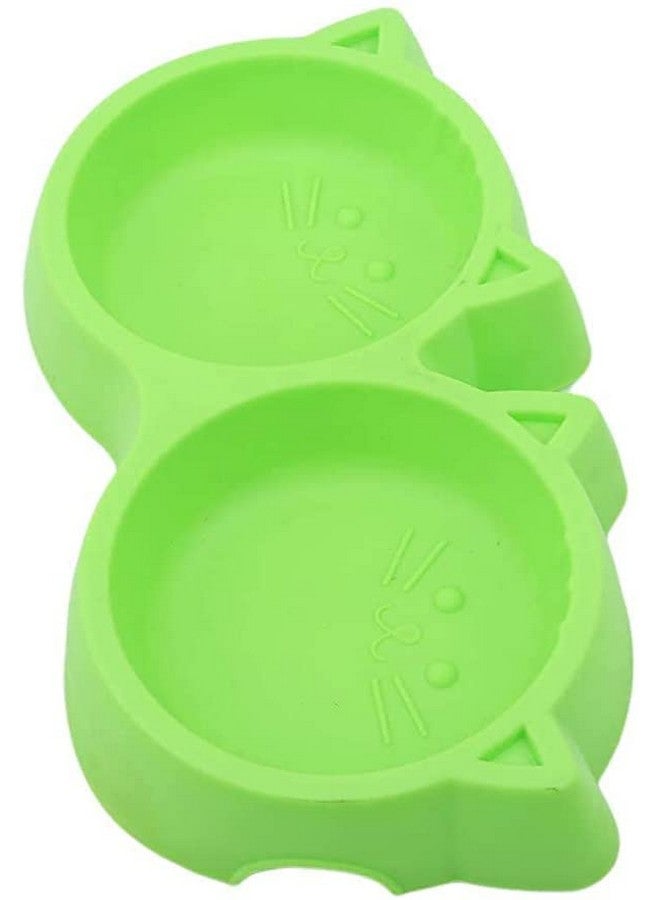 وعاء طعام للحيوانات الأليفة - وعاء طعام وماء مزدوج على شكل وجه قطة للكلاب والقطط (متوفر حسب اللون) - عبوة من قطعة واحدة - Image 2