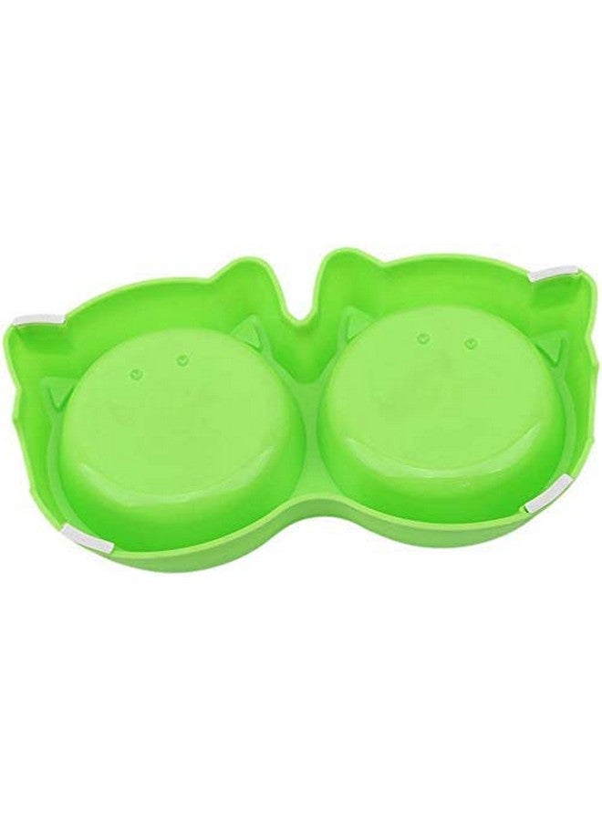 وعاء طعام للحيوانات الأليفة - وعاء طعام وماء مزدوج على شكل وجه قطة للكلاب والقطط (متوفر حسب اللون) - عبوة من قطعة واحدة - Image 3