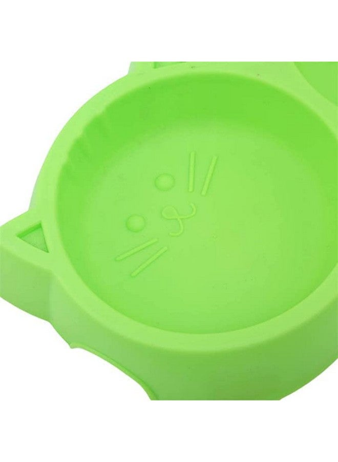 وعاء طعام للحيوانات الأليفة - وعاء طعام وماء مزدوج على شكل وجه قطة للكلاب والقطط (متوفر حسب اللون) - عبوة من قطعة واحدة - Image 4