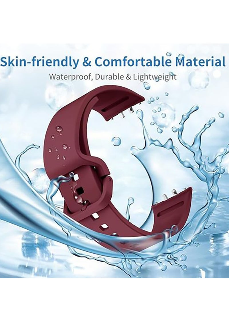 Samsung Galaxy Fit 3 Soft Silicone Replacement Strap Double Colors Amazing Design - Wine Red  - Image 3
