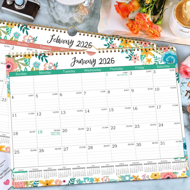 Coboll 2026 Calendar - Jan. 2026 to Dec. 2026, Wall Calendar 2026, 14.8 x 11.4 Inches, 12 Months Wall Calendar with Ample Blocks for Writing - Image 2