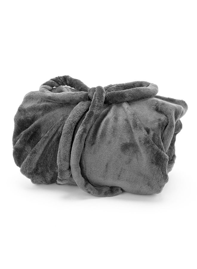 منترا بطانية دفاية - روب مقاس  101x65cm  لون رمادي غامق - Image 1