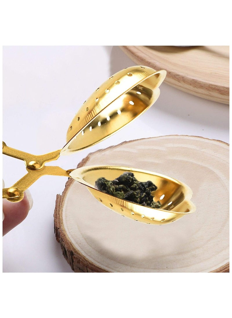 Generic - 2pcs Golden Tea Infuser Strainer, Stainless Steel Loose Leaf Tea Filter with Handle, Moon and Star Shaped, for Home, Tearooms, Restaurants, Offices - Image 1
