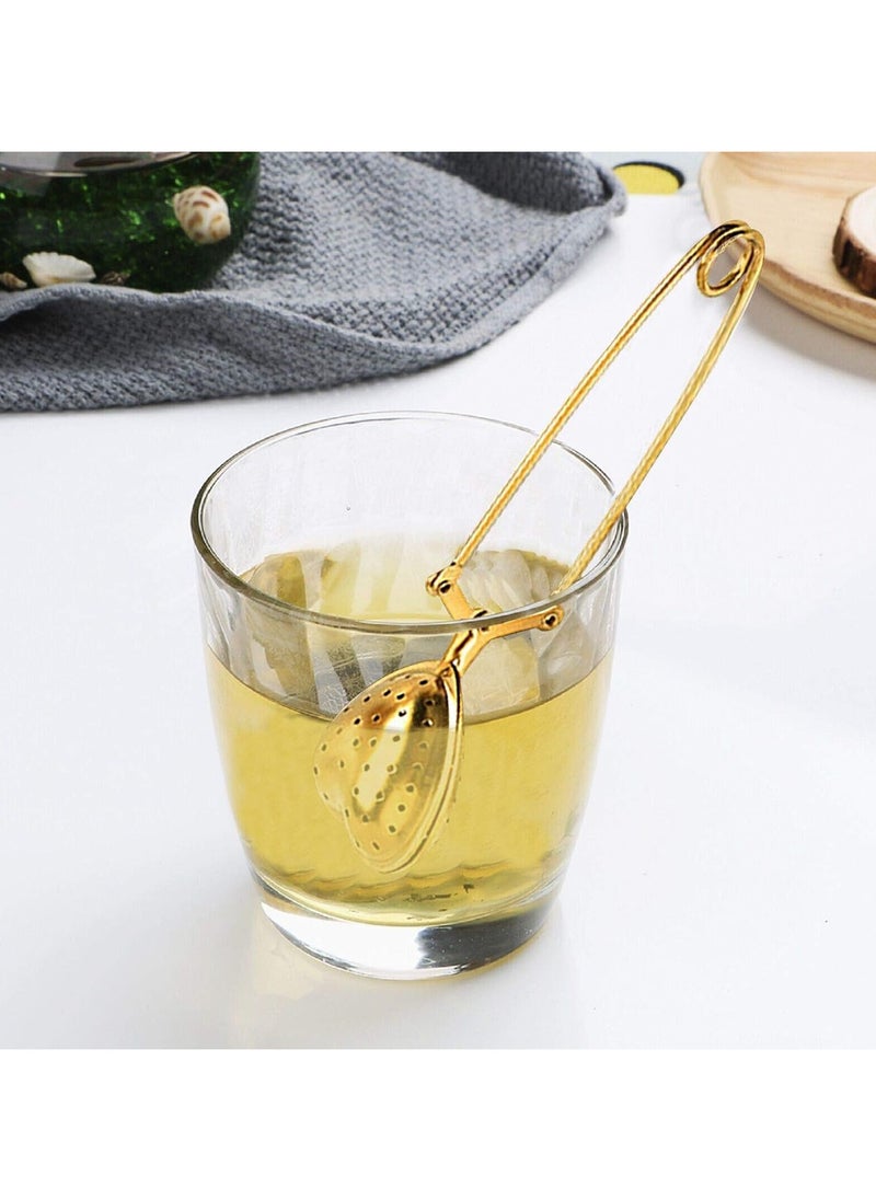Generic - 2pcs Golden Tea Infuser Strainer, Stainless Steel Loose Leaf Tea Filter with Handle, Moon and Star Shaped, for Home, Tearooms, Restaurants, Offices - Image 1