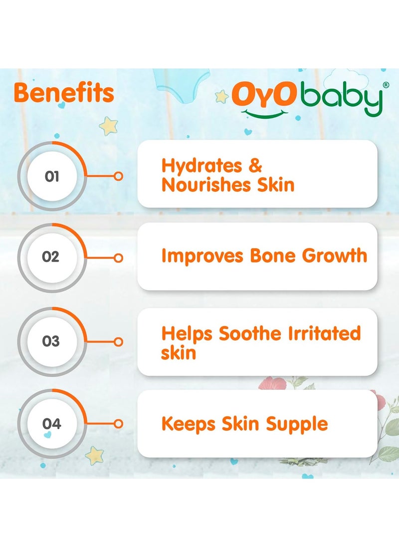 OYO BABY - OYO BABY Oil for baby Massage and Hair Pure Oil  Wood Pressed Best for bone Developmemt and healthy muscles  Nourishes skin Olive Oil 200 ml - Image 1