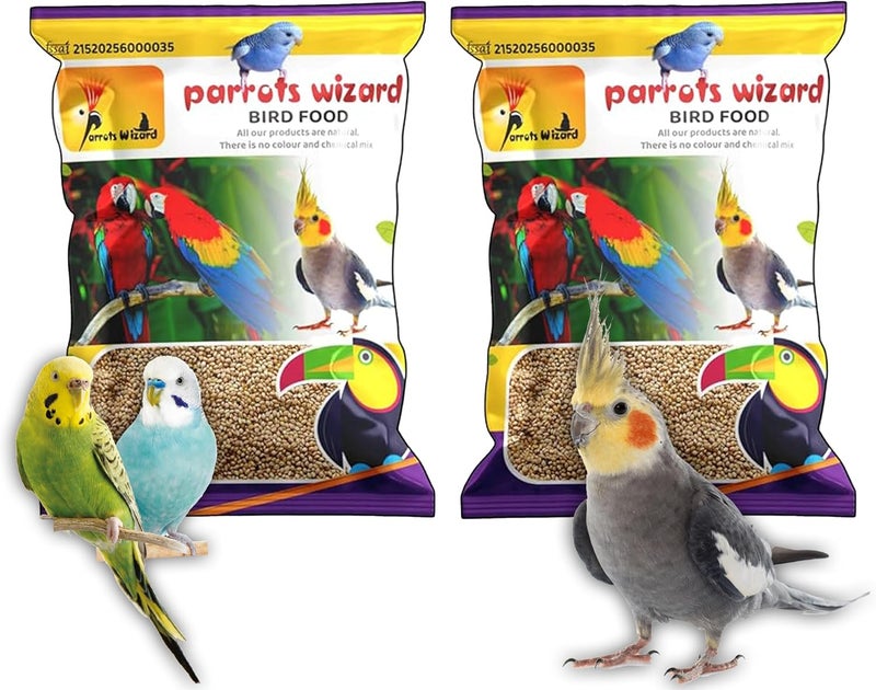 Parrots Wizard طعام طيور جاف لجميع مراحل الحياة، حجم صغير، بذور كانغني، 950 جرام، عبوة تحتوي على 2 وحدات - Image 1