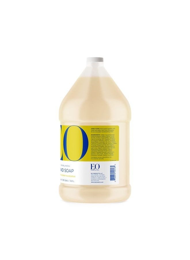 EO Liquid Hand Soap Refill, 1 Gallon, Lemon and Eucalyptus, Organic Plant-Based Gentle Cleanser with Pure Essential Oils  - Image 1