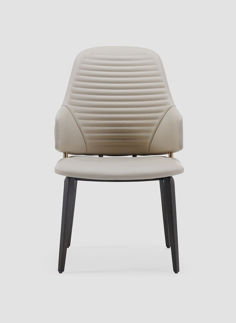 AL HUZAIFA FURNITURE Woody 2 Tone Dining Armchair, In Micro Fiber Leather  - Image 1