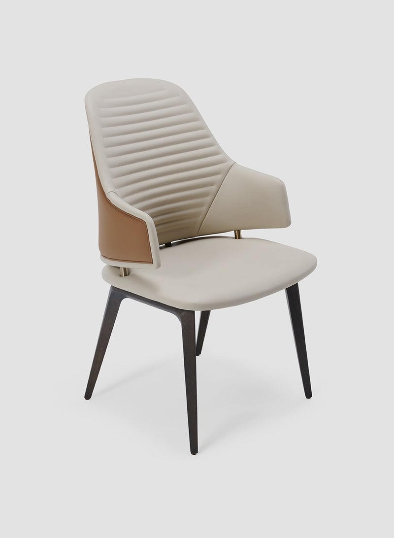 AL HUZAIFA FURNITURE Woody 2 Tone Dining Armchair, In Micro Fiber Leather  - Image 2