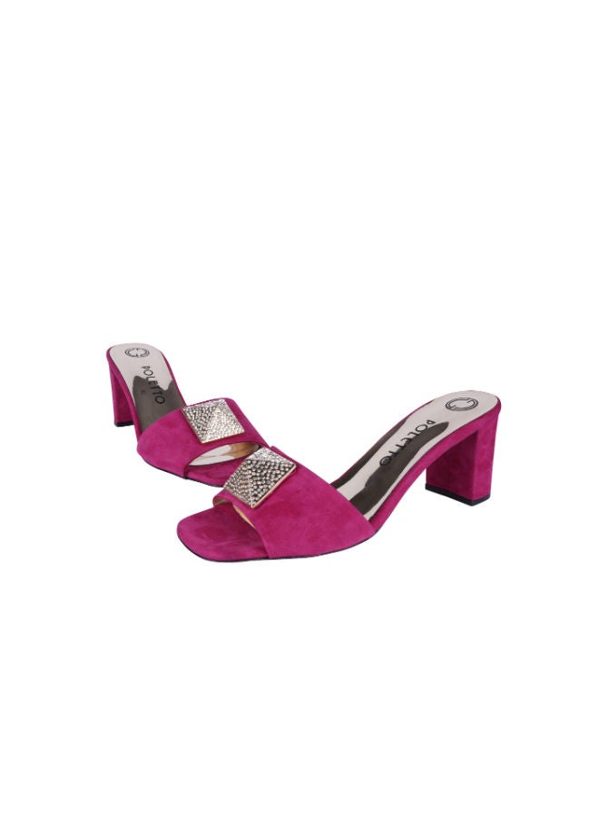 POLETTO Poletto Ladies Block Heel 4183174 V1 C329 Pink  - Image 2