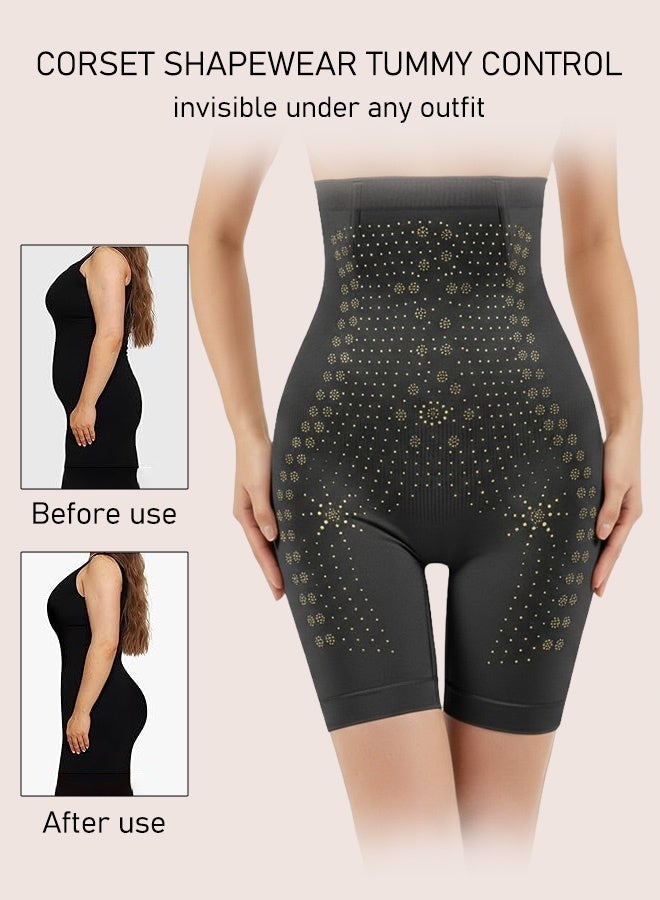 High Waist Shaping Shorts for Body Shaping and Beautifying，Women's High Waisted Shaping Shorts, Butt Lifting Slimming Fitness Shorts for Gym, Yoga and Home Wear, Women's No-Roll Shapewear, Body Shaping Tummy Tightener/Bum Tightener, High Waisted Thigh Slimming Shorts, Black Beige Tummy Control Pants Butt Lifting Pants - Image 3