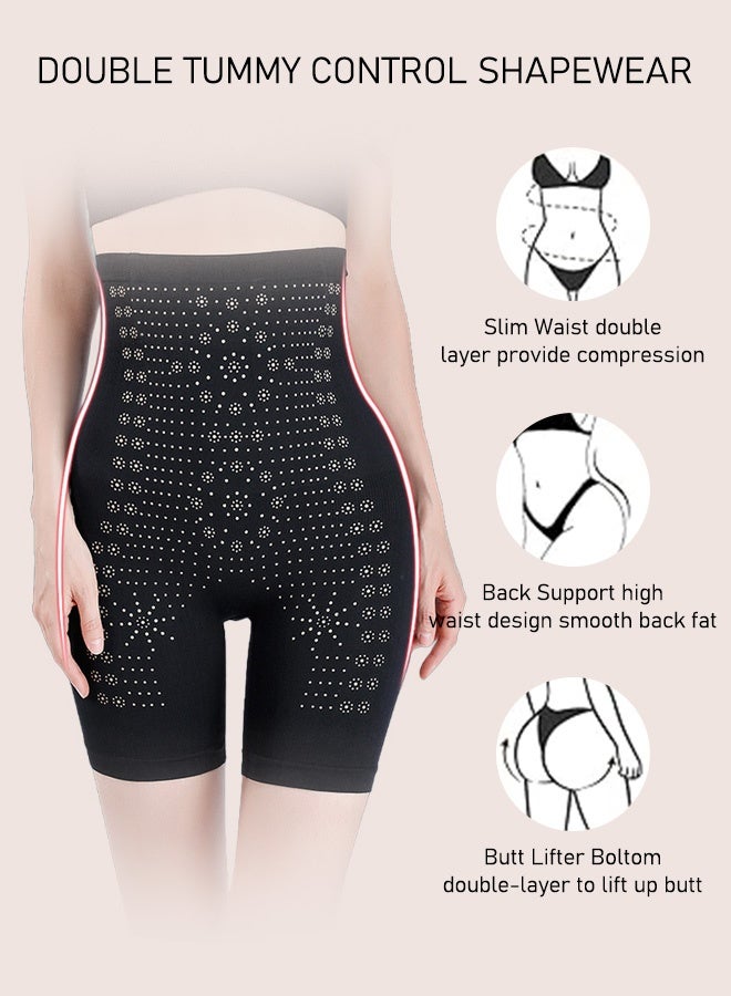 High Waist Shaping Shorts for Body Shaping and Beautifying，Women's High Waisted Shaping Shorts, Butt Lifting Slimming Fitness Shorts for Gym, Yoga and Home Wear, Women's No-Roll Shapewear, Body Shaping Tummy Tightener/Bum Tightener, High Waisted Thigh Slimming Shorts, Black Beige Tummy Control Pants Butt Lifting Pants - Image 4