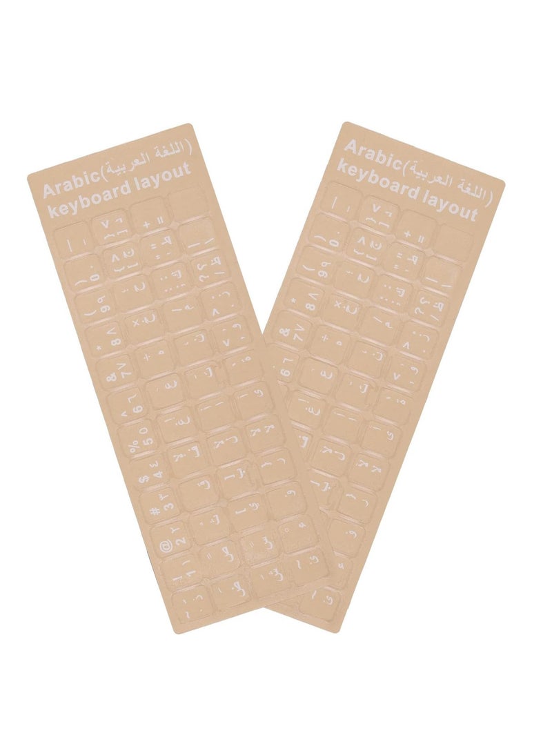 2 ستيكر لاصق للكيبورد عربي شفاف ملصق باللغة العربية لجهاز الكمبيوتر المكتبي مفاتيح بتصميم حروف عربية فقط مع خلفية شفافة قطعة واحدة أبيض 2 من الجوكر - Image 1