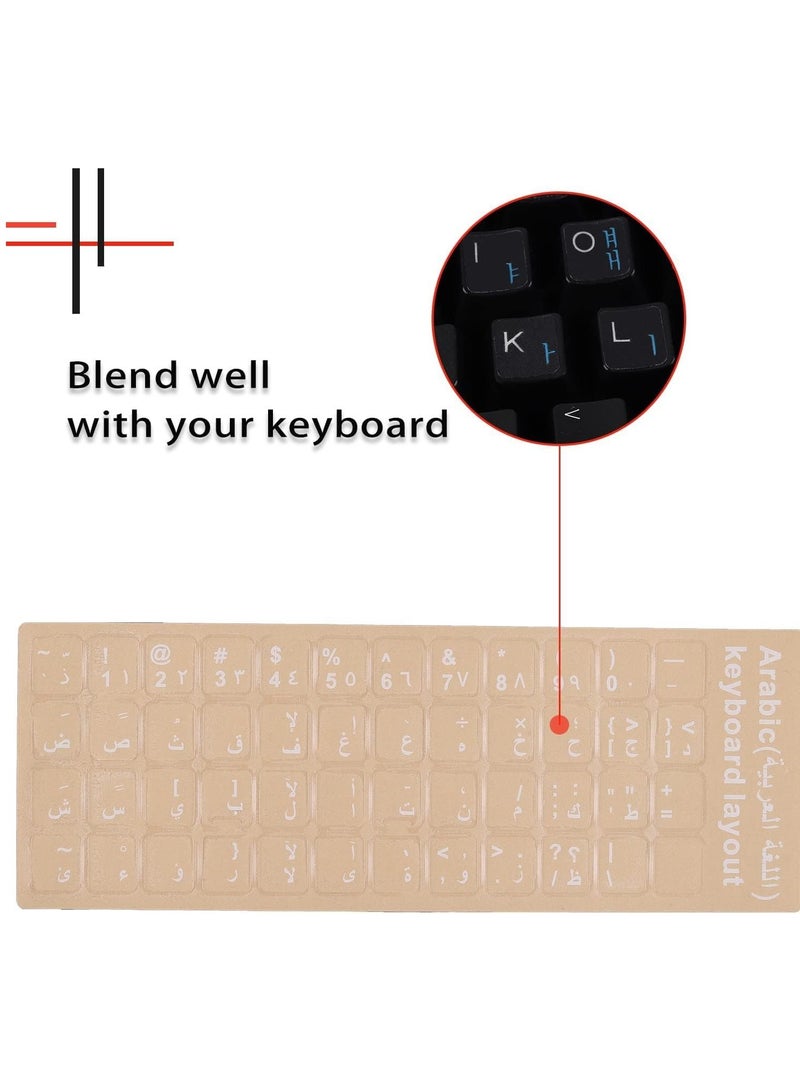 2 ستيكر لاصق للكيبورد عربي شفاف ملصق باللغة العربية لجهاز الكمبيوتر المكتبي مفاتيح بتصميم حروف عربية فقط مع خلفية شفافة قطعة واحدة أبيض 2 من الجوكر - Image 2