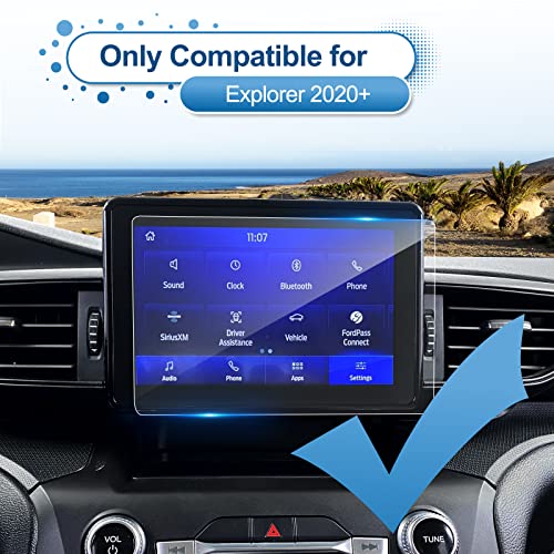 Coleya 2020-2023 2024 Explorer Screen Protector for Ford Explorer (Base/XLT/ST-Line/Limited/Timberline) 8-inch Touchscreen, 9H Tempered Glass 2024 Explorer SYNC® 3 Accessories HD Transparent 8" - Image 2