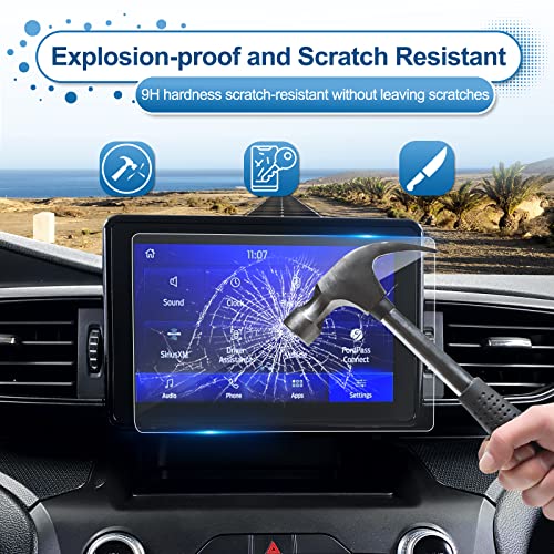 Coleya 2020-2023 2024 Explorer Screen Protector for Ford Explorer (Base/XLT/ST-Line/Limited/Timberline) 8-inch Touchscreen, 9H Tempered Glass 2024 Explorer SYNC® 3 Accessories HD Transparent 8" - Image 4