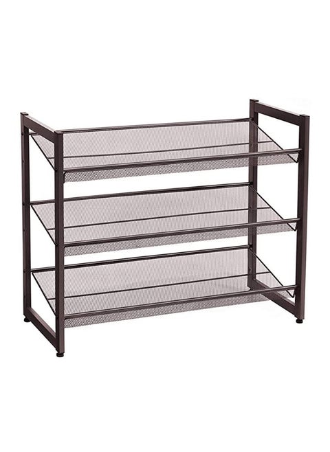 SONGMICS LMR03A 3-Tier Shoe Rack, Storage Shelves - Rustic Brown