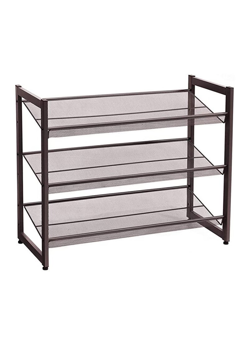 SONGMICS LMR03A 3-Tier Shoe Rack, Storage Shelves - Rustic Brown