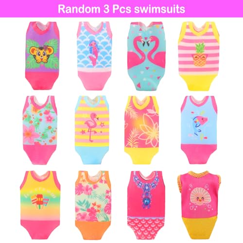 ENOCHT 25 Pcs 5.3 Inch Doll Clothes Suitcase Accessories 4 Dresses 3 Tops and Pant Outfits 3 Swimsuits 1 Luggage 3 Shoes 11 Travel Accessories Glasses for 5.3 Inch Dolls(Doll NOT Include) - Image 4