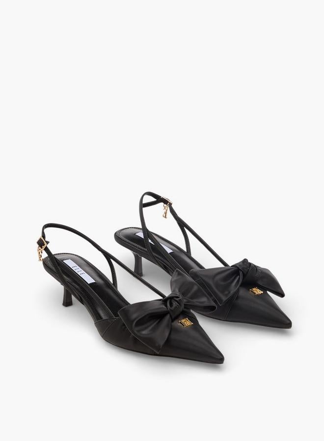 Elle Women Kitten Heel Backstrap Shoes - Image 3