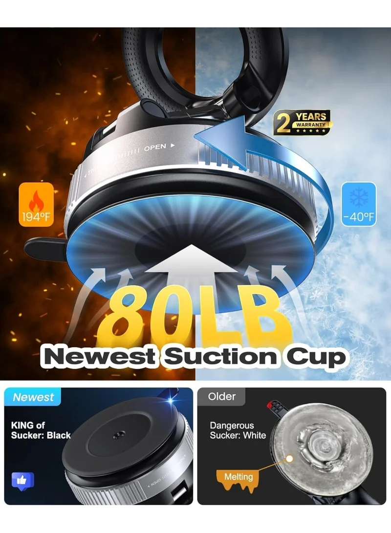 Mobcos Mobcos Car Phone Holder Grey Mobcos Magnetic Safe Car Phone Holder – Magnetic Suction Cup Mount with 360° Rotation, Foldable Pocket-Size Design, Strong Grip for Dashboard & Windshield  | Best Price UAE
