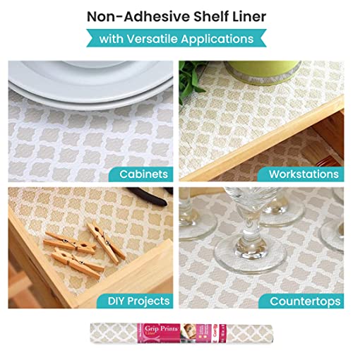 Con-Tact Brand Grip Prints Shelf Liner, Non-Adhesive Durable Liners, Slip-Resistant Drawer and Cabinet Covering, 18" x 8', Talisman Pale Gray, Pack of 1 Roll - Image 4