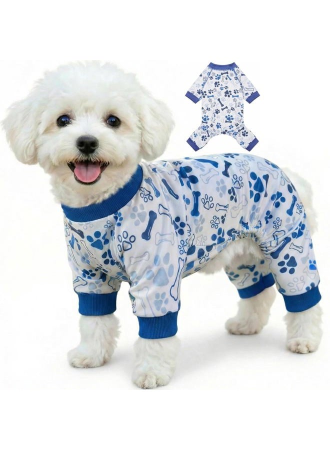 Certified Dog Clothes Pajamas Onesie for Small, Medium, Large Dogs Costume - Breathable Elastic Skin-Friendly Puppy Dresses (Leading Global Authentic Factory Direct) Blue,Small - Image 1