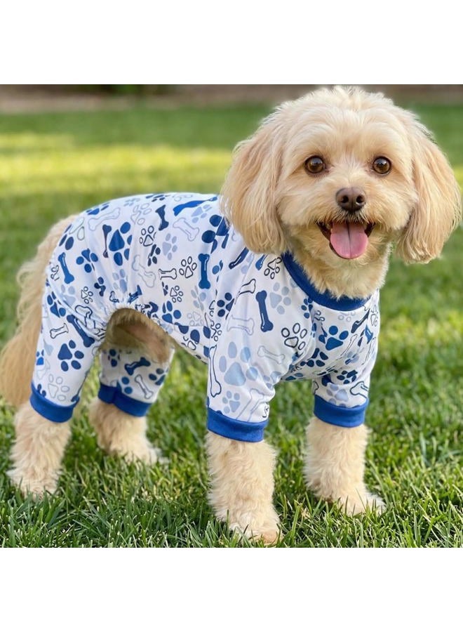 Certified Dog Clothes Pajamas Onesie for Small, Medium, Large Dogs Costume - Breathable Elastic Skin-Friendly Puppy Dresses (Leading Global Authentic Factory Direct) Blue,Small - Image 2