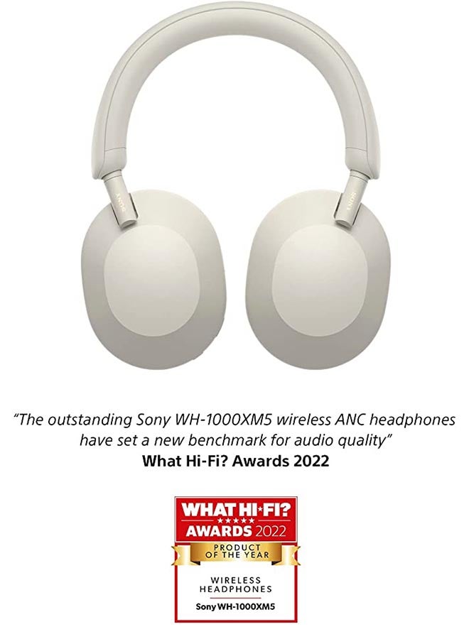 Sony WH-1000XM5 Wireless Noise Cancelling Headphones - Platinum Silver