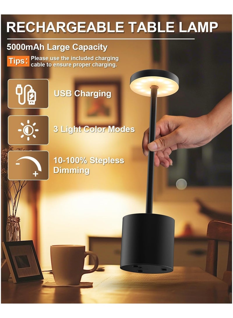 Table Lamp LED Touch Sensor Desktop Night Light Rechargeable Wireless Reading Lamp for Restaurant Hotel Bar Bedroom Decor Light  - Image 3