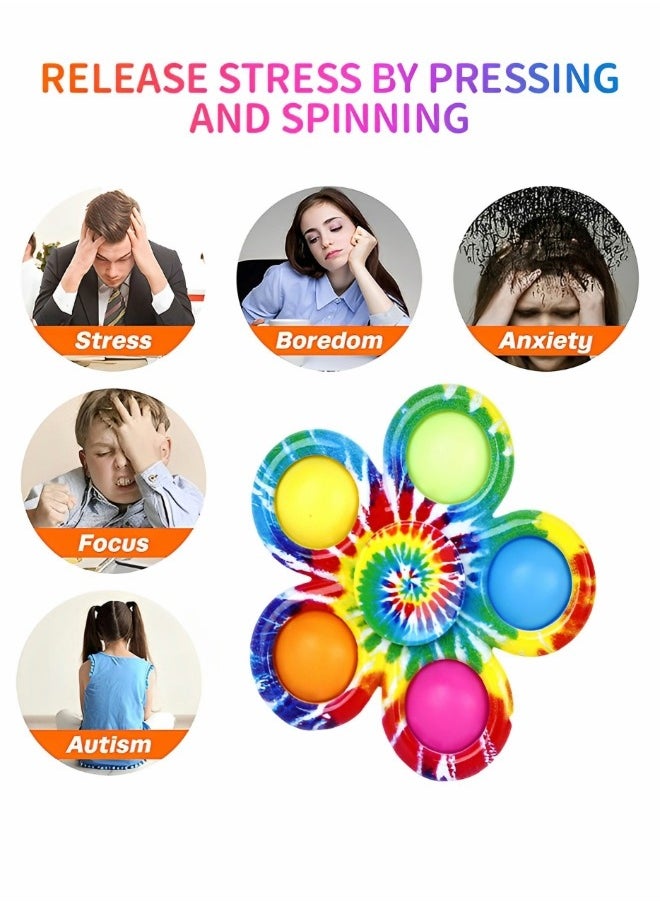 GROIC - Fidget Spiners with Pop 6 Pack,Kids Fidget Toys Pack Bulk,Pop Fidget Toy,Stress Reliever Hand Toy，Autism Sensory Toys,Popper Fidget Spinners for ADHD Anxiety - Image 1
