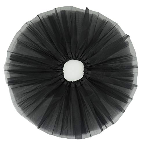 BGFKS 5 Layered Tulle Tutu Skirt for Girls with Hairbow, Ballet Dressing Up Kid Tutu Skirt (Black, 2-8 Years Old) - Image 2