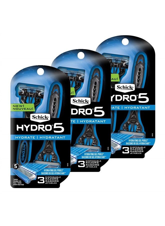 schick Hydro 5 Disposable Razors for Men with Flip Beard Trimmer, 9 Count (Pack of 1)  - Image 1